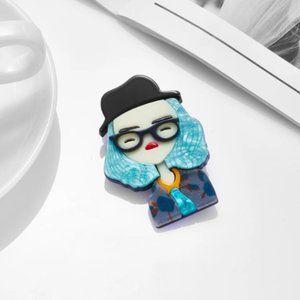 GEEKY CHIC STYLE- Quirky Artsy Chic Style-Preppy Retro Vintage Vibe Style Brooch